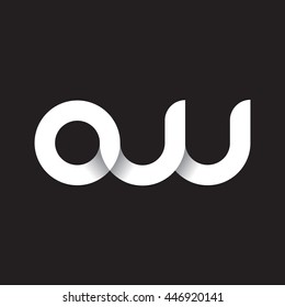 initial letter ow modern linked circle round lowercase logo white black