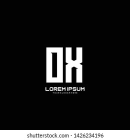 Initial letter OX minimalist art logo vector