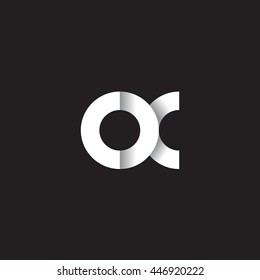 initial letter ox modern linked circle round lowercase logo white black