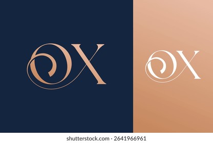 Initial letter OX XO logo design vector illustration for couple, wedding, and business