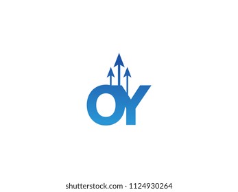 Initial Letter OY Arrow Chart Finance Business
