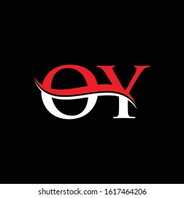 Initial Letter OY Logo Design Vector Template. Red And White OY Vector Illustration