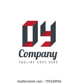 Initial Letter OY Logo With Ribbon Style