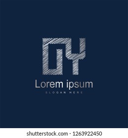 Initial Letter OY Logo Template Vector Design. Silver letter logo