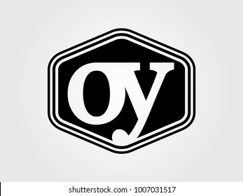 Initial letter oy lowercase logo minimalist black