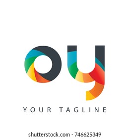 Initial Letter OY Rounded Design Logo