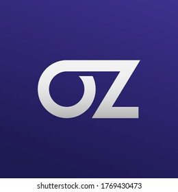 initial letter OZ design logo template