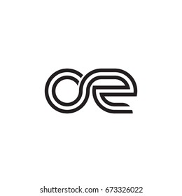 Initial letter oz, linked outline rounded lowercase, monogram black