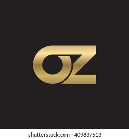 initial letter oz linked round lowercase logo gold black background