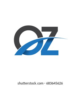 initial letter OZ logotype company name colored blue and grey swoosh design. vector logo for business and company identity.
