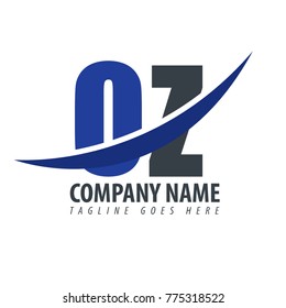 Initial Letter OZ Overlapping Logo