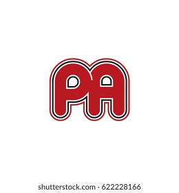 initial letter p and a. pa monogram outline logo