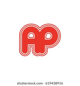 initial letter a and p. ap monogram outline logo