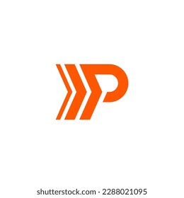 Initial Letter P Arrow Logo Template Design