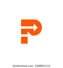 Initial Letter P Arrow Logo Template Design
