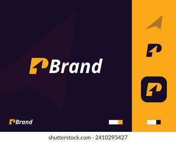 Initial Letter P Arrow Logo Design Vector Template
