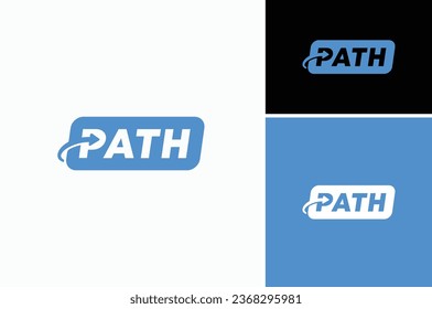 Initial Letter P with Arrow Swoosh and Price Tag Product Label for Path  Lettering Word Mark Typography logo design