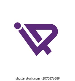 Letra inicial i y P en blanco de fondo, diseño de logotipo vectorial