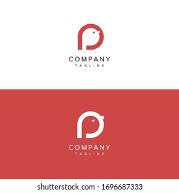 Initial Letter P and Bird Logo Design