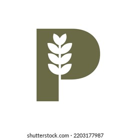 Initial Letter P Brewing Logo With Beer Icon Vector Template