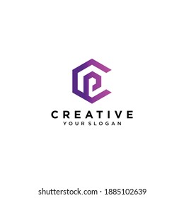 diseño inicial de logotipo p y c con concepto moderno. iconos para el vector premium de la empresa. parte 4