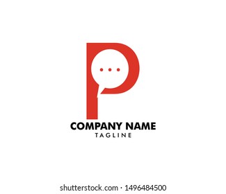 Initial Letter P Chat Logo Template Design