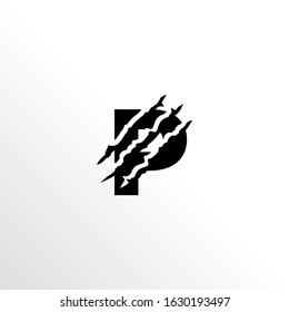 Initial Letter P with Claw Scratch Logo Design