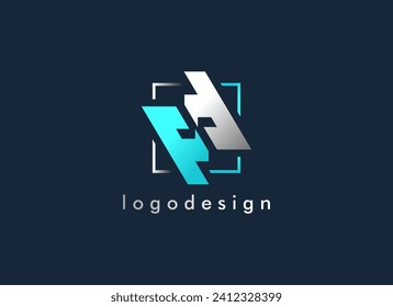 Logo de la letra inicial P y D. Formas geométricas degradadas Letra PD aislada en fondo negro. Usable para logotipos y marcas comerciales. Elementos de plantilla de diseño de logotipos de vectores planos