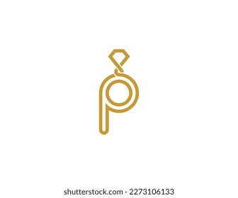 initial Letter P Diamond Logo Concept icon sign symbol Design Element. Jewelry, Jewellery Logotype. Vector illustration template