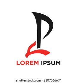 initial Letter P Eagle Logo