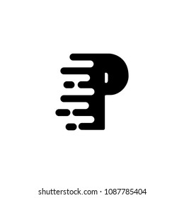 Initial Letter P Fast Speed Logo Design Template