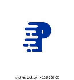 Initial Letter P Fast Speed Logo Design Template