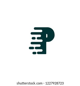 Initial Letter P Fast Speed Logo Design Template