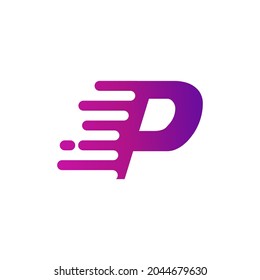 Letra inicial P Velocidad rápida para la plantilla de diseño del logotipo