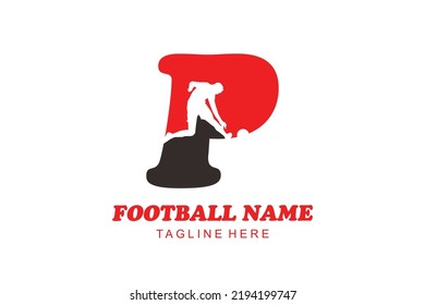 initial Letter P football  logo