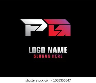 Initial letter P G logo template vector