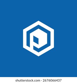 Letra inicial P modelo de vetor de design de logotipo de hexágono geométrico
