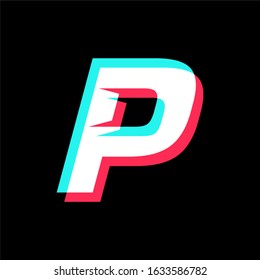 initial letter P with glyph effect.