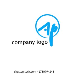 Initial Letter A P \ P A Handwriting and Signature Logo