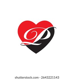 Initial Letter P, Heart Logo Design