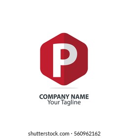 Initial Letter P Hexagon Logo 