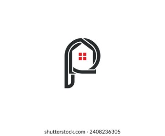 initial Letter P Home Logo Concept symbol sign icon Element Design. Realtor, House, Mortgage, Real Estate Logotype. Vector illustration template