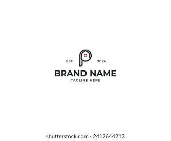 initial Letter P Home Logo Concept sign icon symbol Design Element. House with P Logotype. Vector illustration template