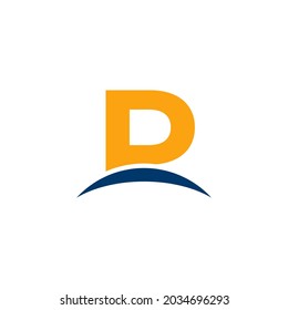 Initial Letter P Horizon Logo Design Template. Eps10 Vector