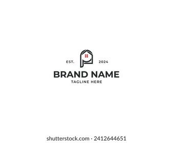 initial Letter P House Logo Concept symbol icon sign Design Element. Home with P Logotype. Vector illustration template