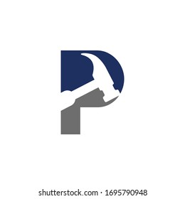 initial letter p hummer logo vector