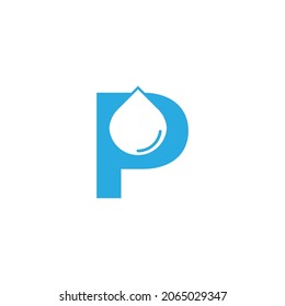 Initial Letter P Hydro Logo mit Negativem Leerzeichen Symbol Design Template Element