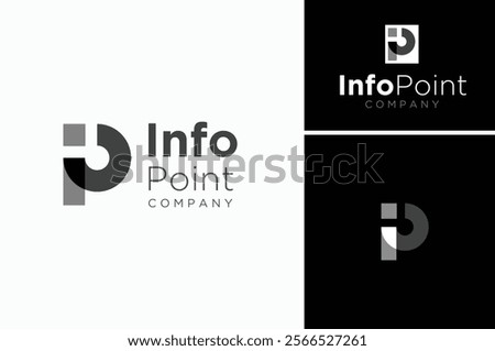 Initial Letter P and I or IP PI logo design