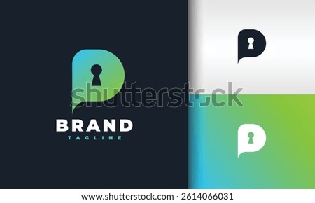 initial letter P keyhole logo