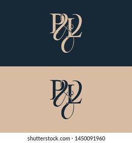 Initial letter P & L PL luxury art vector mark logo, gold color on black background.